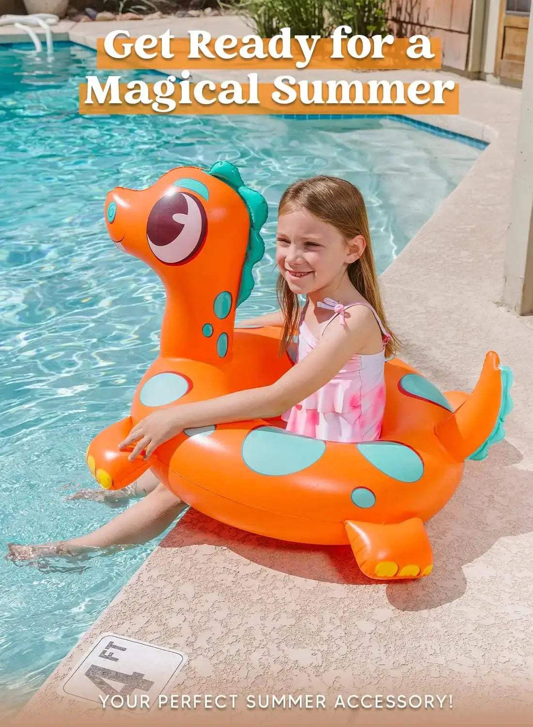  Inflatable Kids Pool Floats Dinosaur Designs Three Pack -  ToylandEU™