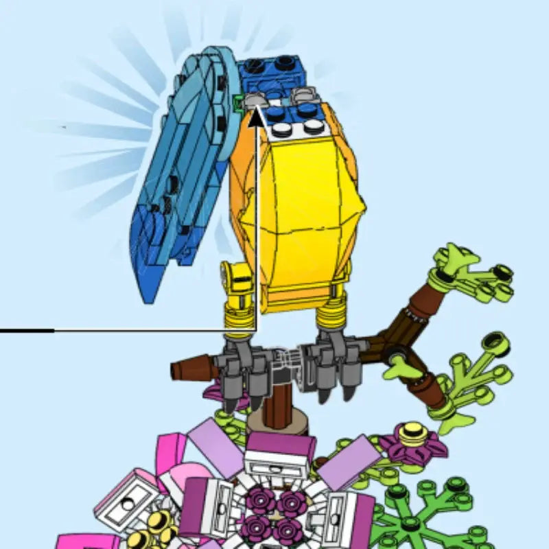 Three in One Parrot Building Toy Set Transforms into Animals - ToylandEU