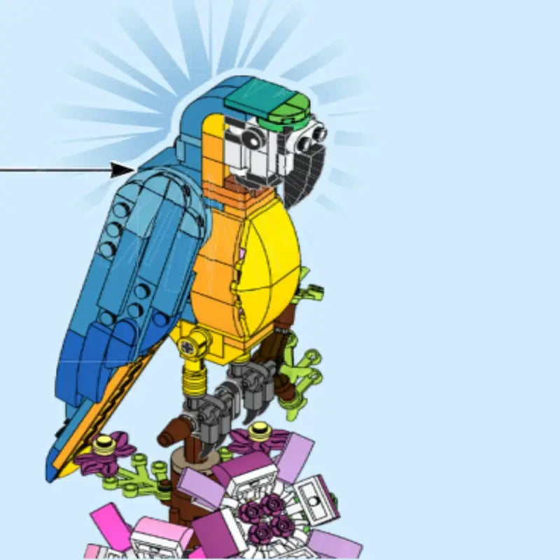 Three in One Parrot Building Toy Set Transforms into Animals - ToylandEU