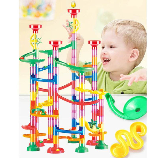 Emocionante conjunto de construção de labirinto de mármore faça você mesmo com escorregador de funil e pistas de corrida - ToylandEU