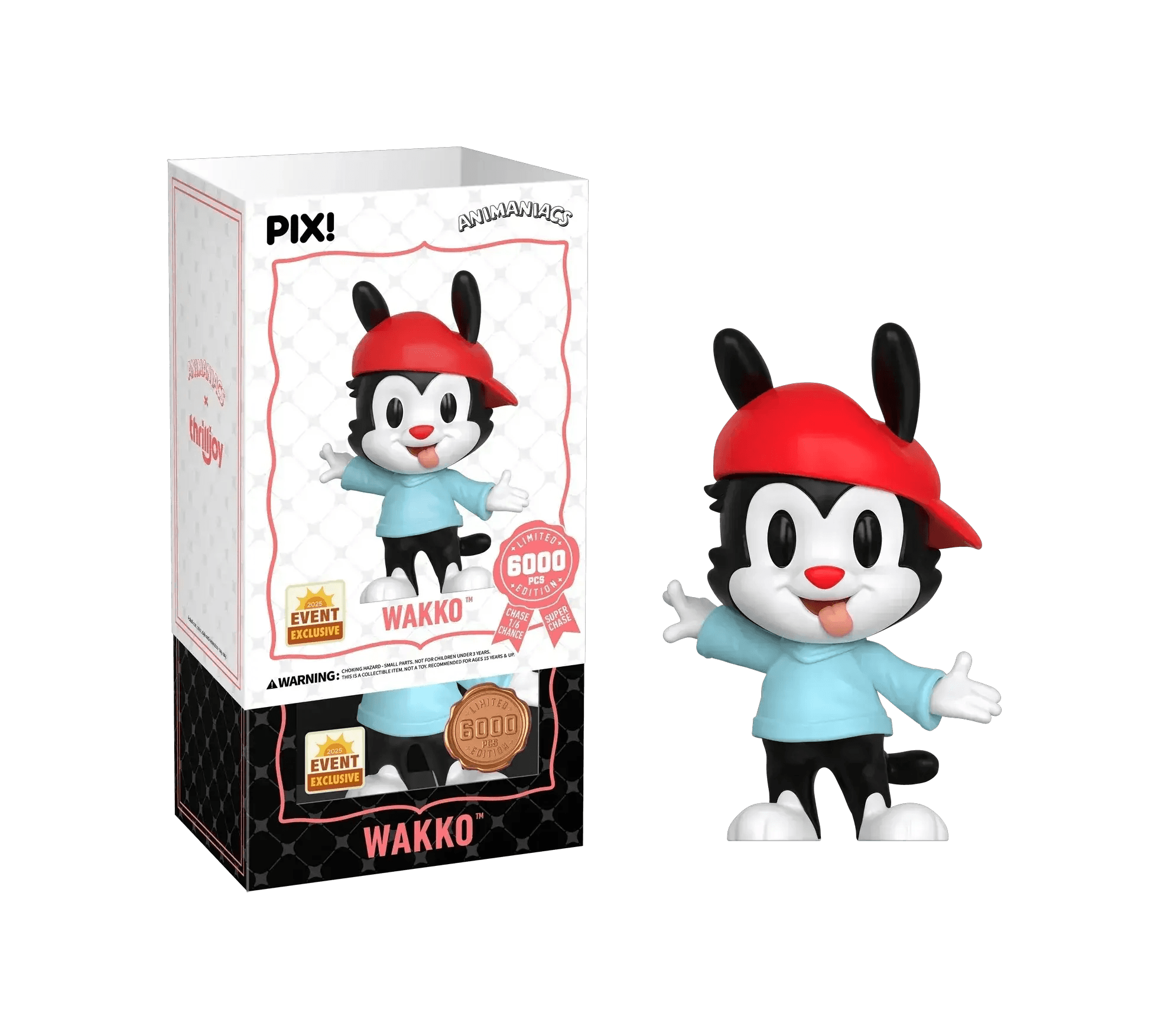 [Thrilljoy] [EXCLUSIVE] Animaniacs - Wakko LE6000 PIX Vinyl Figure (1 in 6 Chance at Chase) - ToylandEU