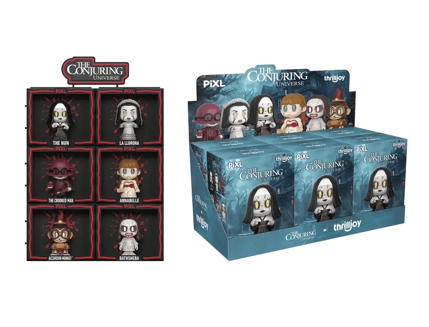 [Thrilljoy] The Conjuring Universe PIXL Blind Box Vinyl (Chance at 1 of 300 hyper-rare “chase” pieces will be redeemable for a special 12” MEGA PIX!) - ToylandEU