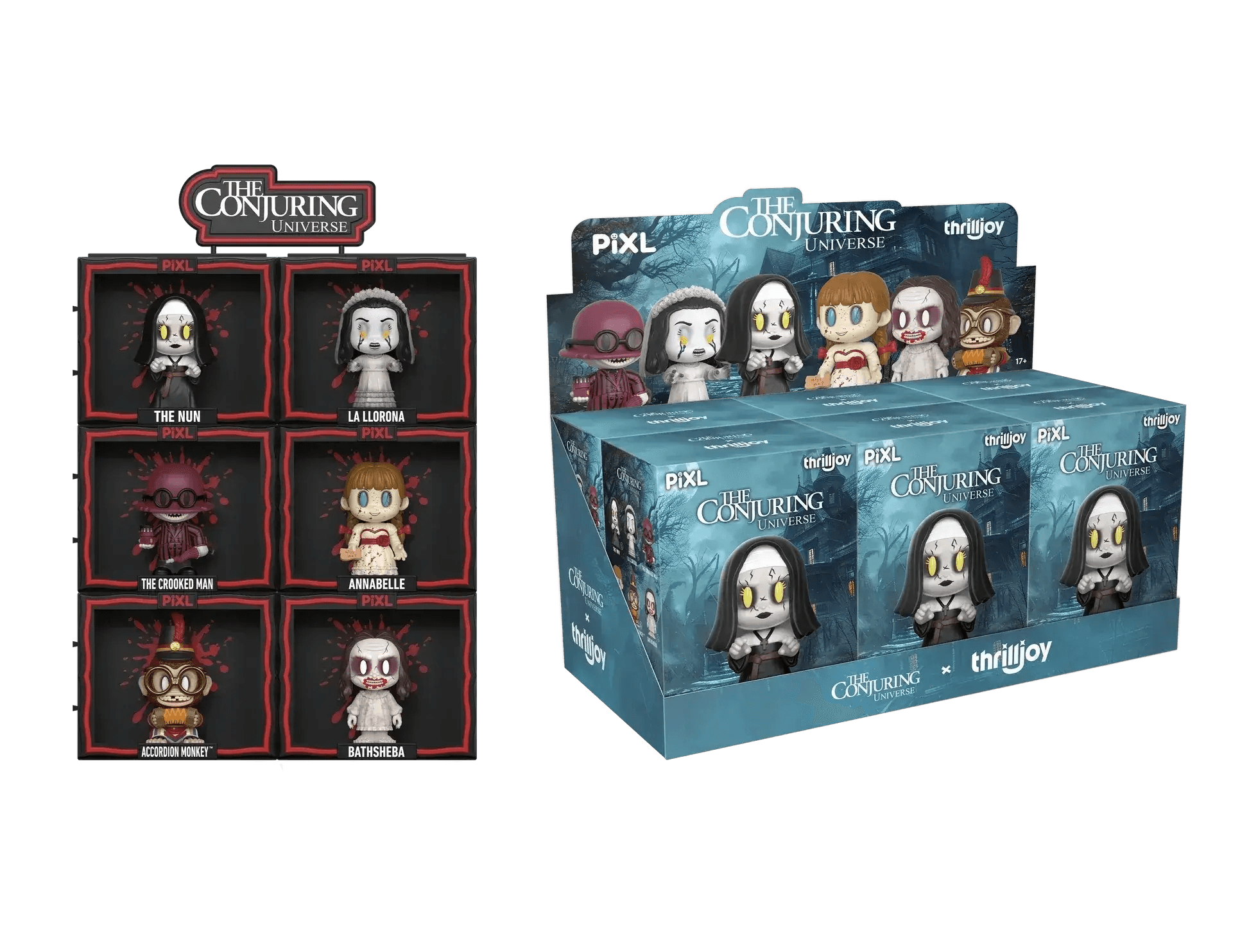 [Thrilljoy] The Conjuring Universe PIXL Blind Box Vinyl (Chance at 1 of 300 hyper-rare “chase” pieces will be redeemable for a special 12” MEGA PIX!) - ToylandEU
