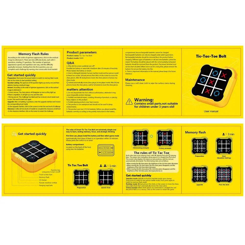 Tic-Tac-Toe Chess Puzzle Toys Electronic Educational Chess Set - ToylandEU