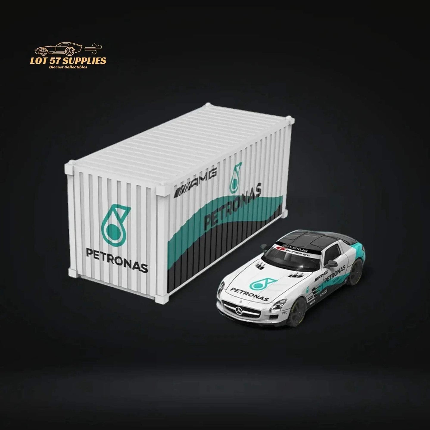TimeMicro Mercedes Benz SLS Petronas Livery Container Version 1:64 TM643319-T - ToylandEU