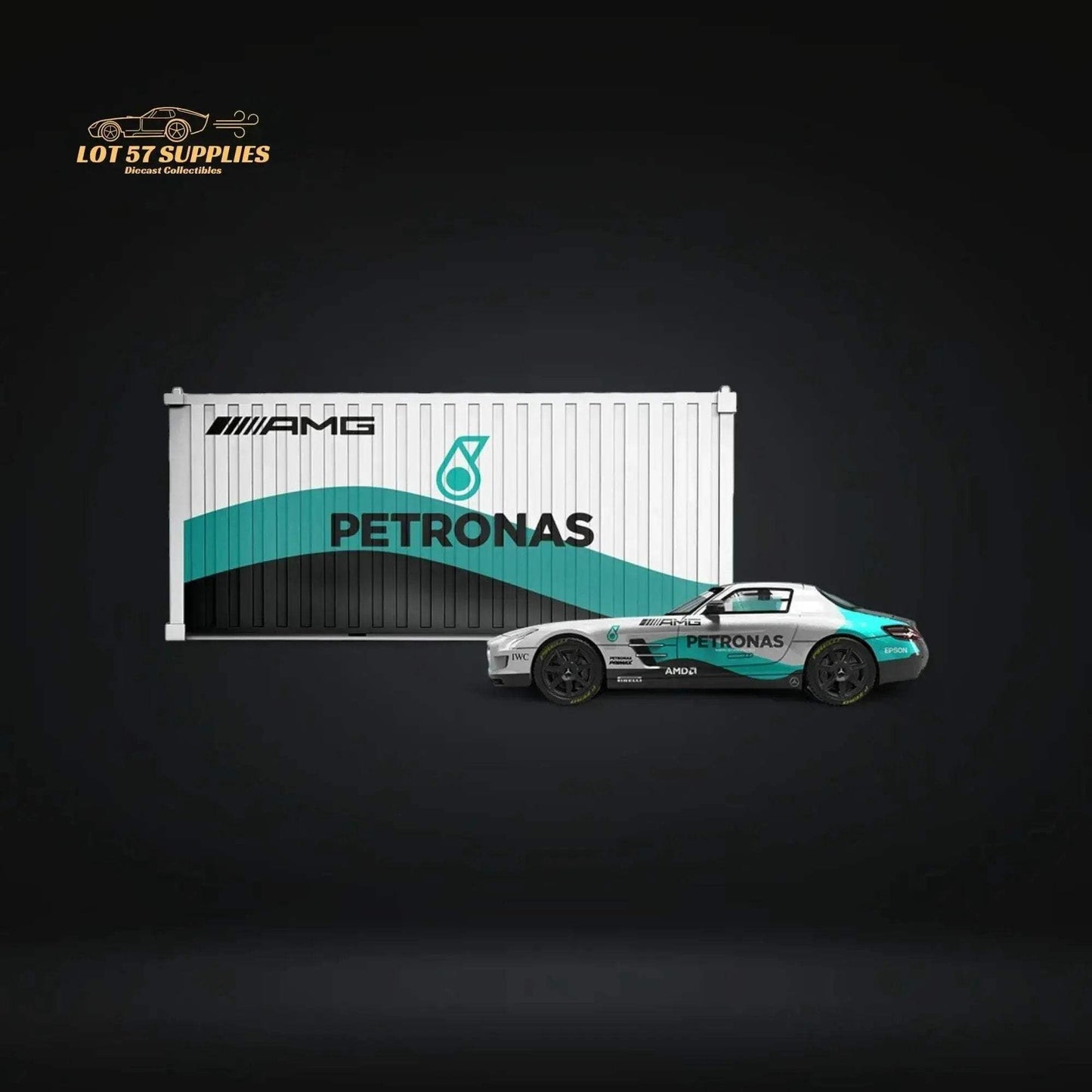 TimeMicro Mercedes Benz SLS Petronas Livery Container Version 1:64 TM643319-T - ToylandEU