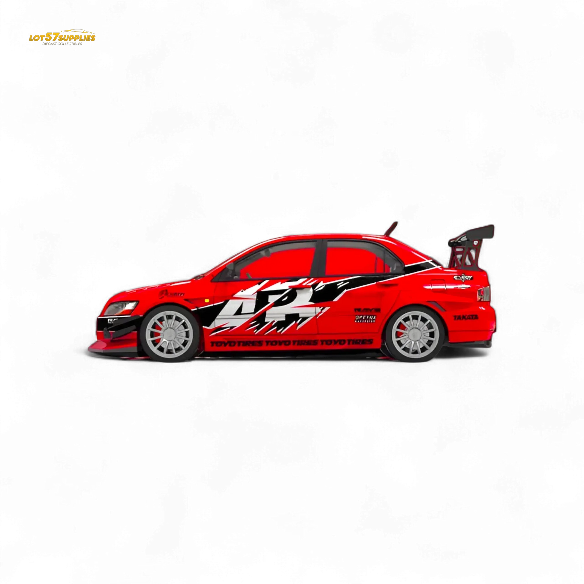 TimeMicro Mitsubishi Lancer EVO 9th Gen - Openable Hood & Figure - With Container 1:64 - ToylandEU