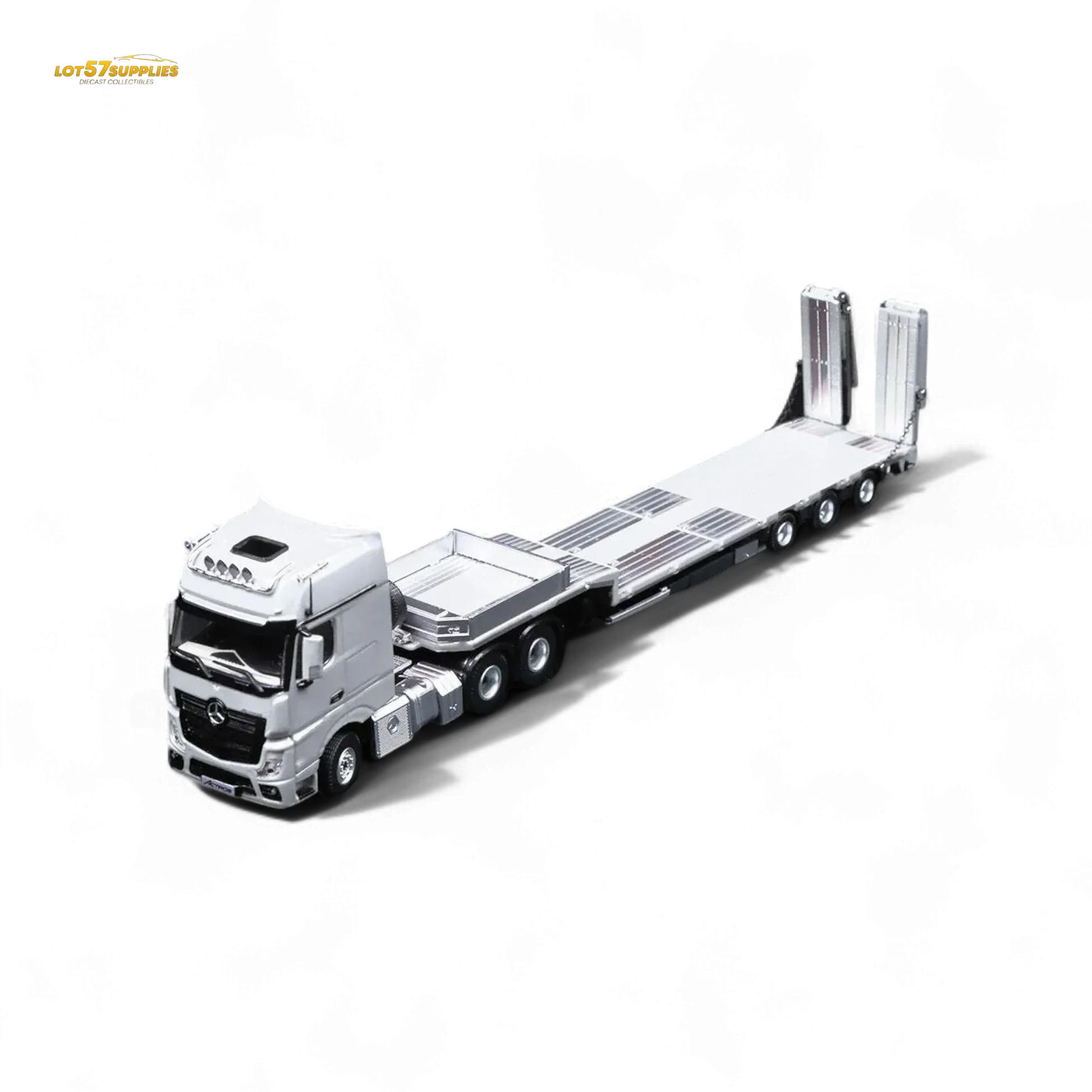 TimeMicro & Perka BENZ FLATBED TRANSPORT VEHICLE - White 1:64 - ToylandEU