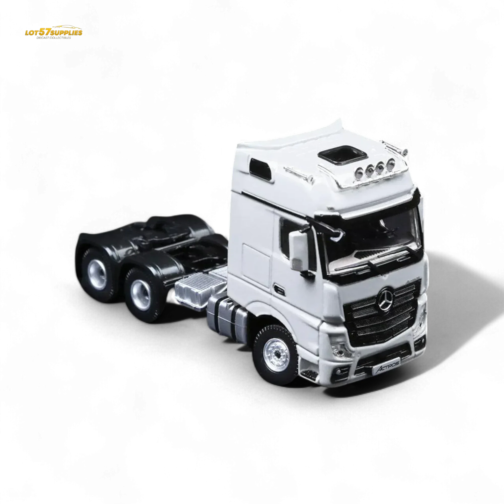 TimeMicro & Perka BENZ FLATBED TRANSPORT VEHICLE - White 1:64 - ToylandEU