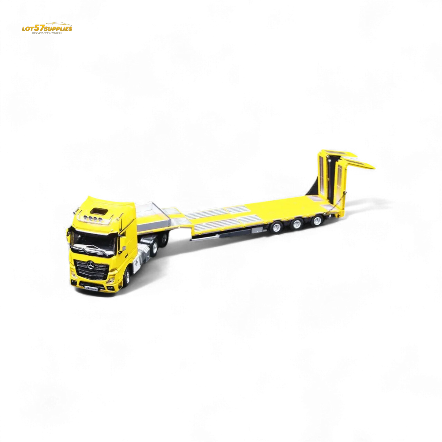 TimeMicro & Perka BENZ FLATBED TRANSPORT VEHICLE - Yellow 1/64 - ToylandEU