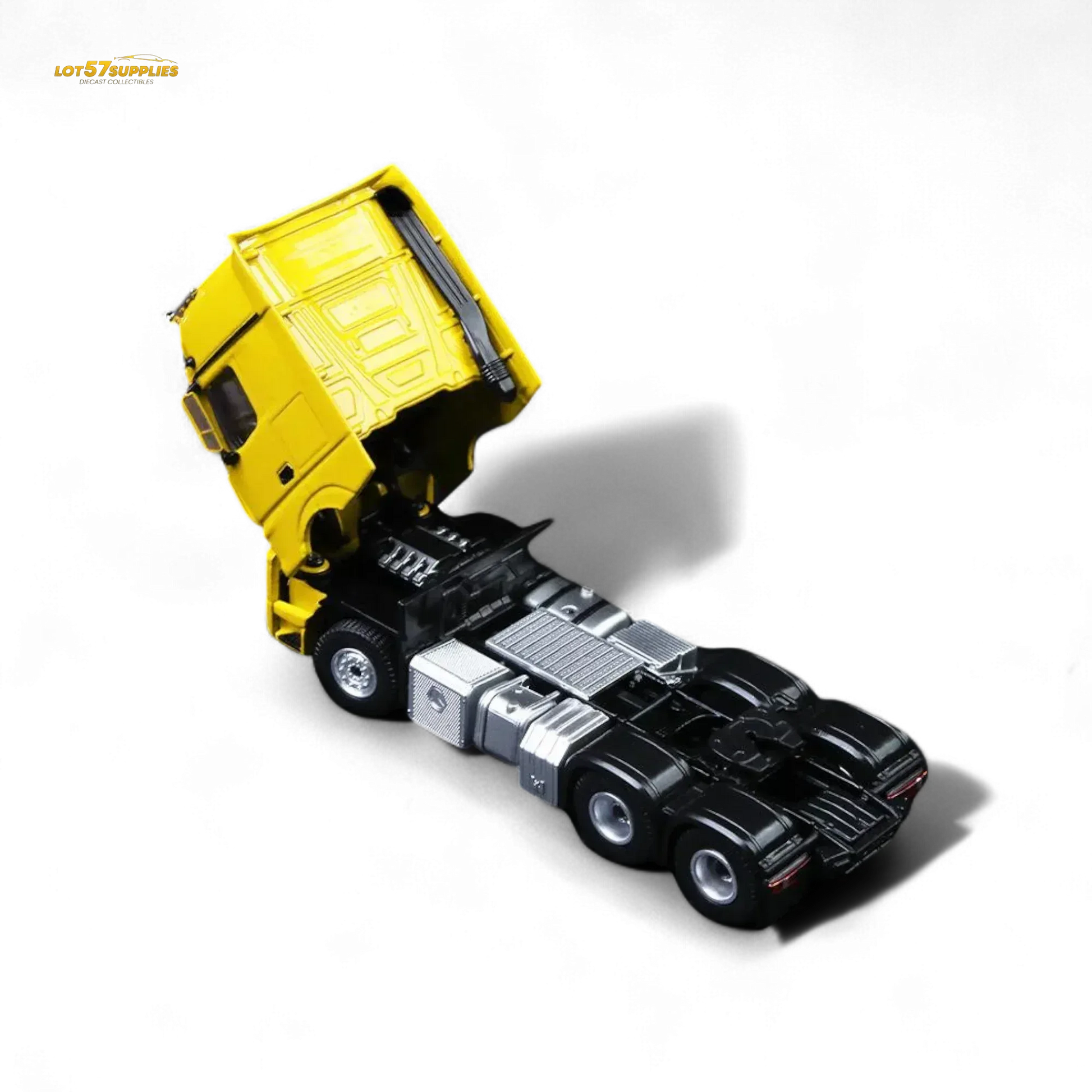 TimeMicro & Perka BENZ FLATBED TRANSPORT VEHICLE - Yellow 1/64 - ToylandEU