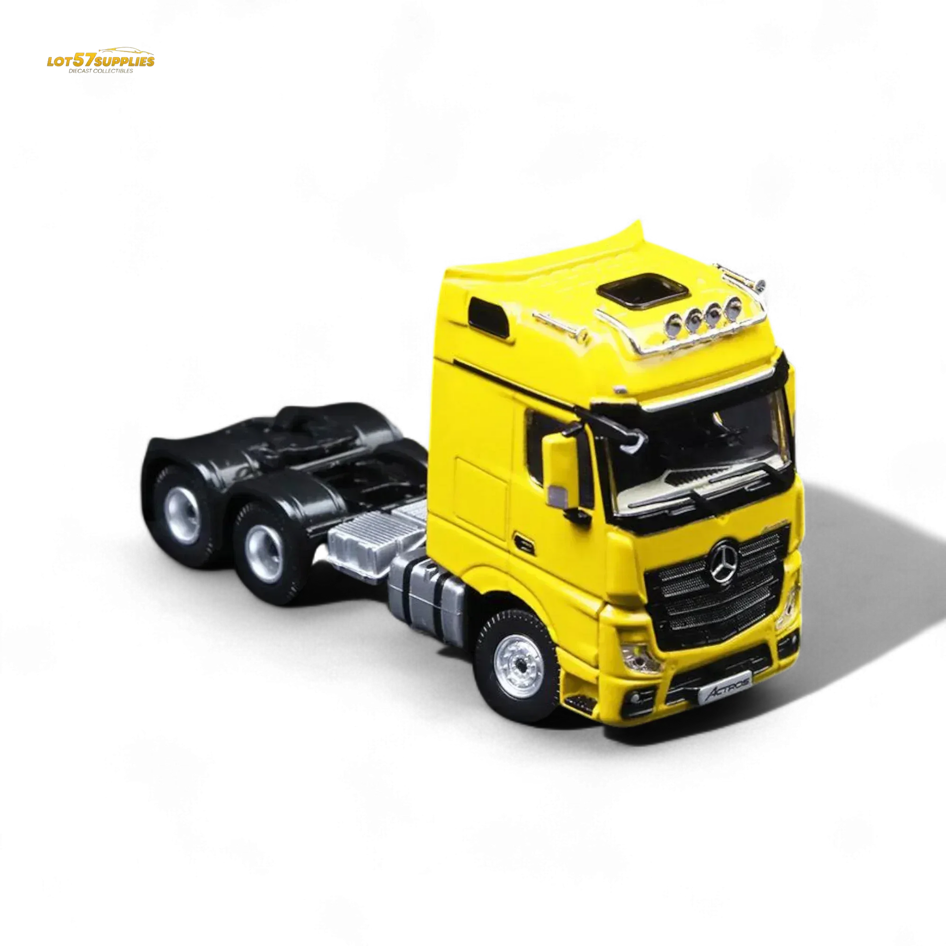 TimeMicro & Perka BENZ FLATBED TRANSPORT VEHICLE - Yellow 1/64 - ToylandEU