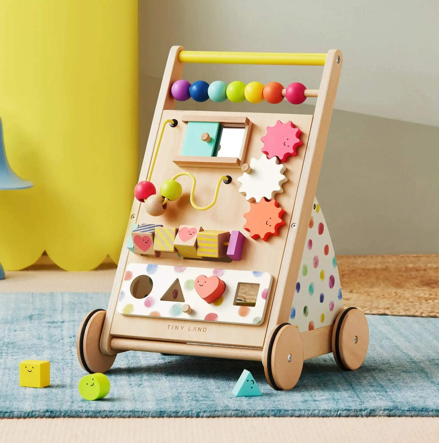 Tiny Land® Premium Natural Wooden Activity Walker - ToylandEU