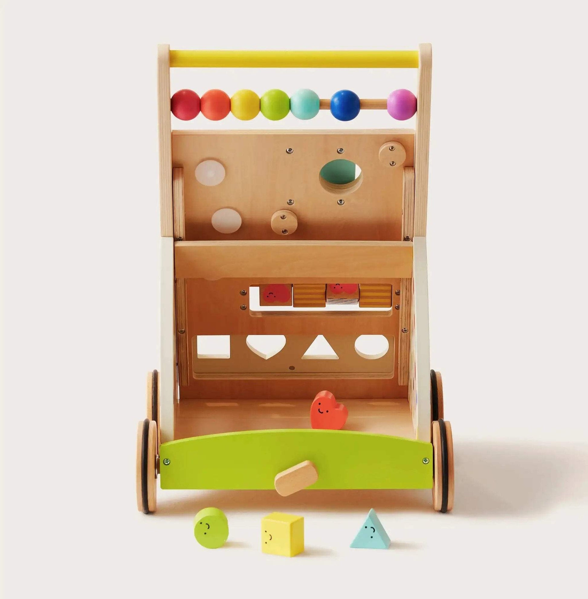 Tiny Land® Premium Natural Wooden Activity Walker - ToylandEU