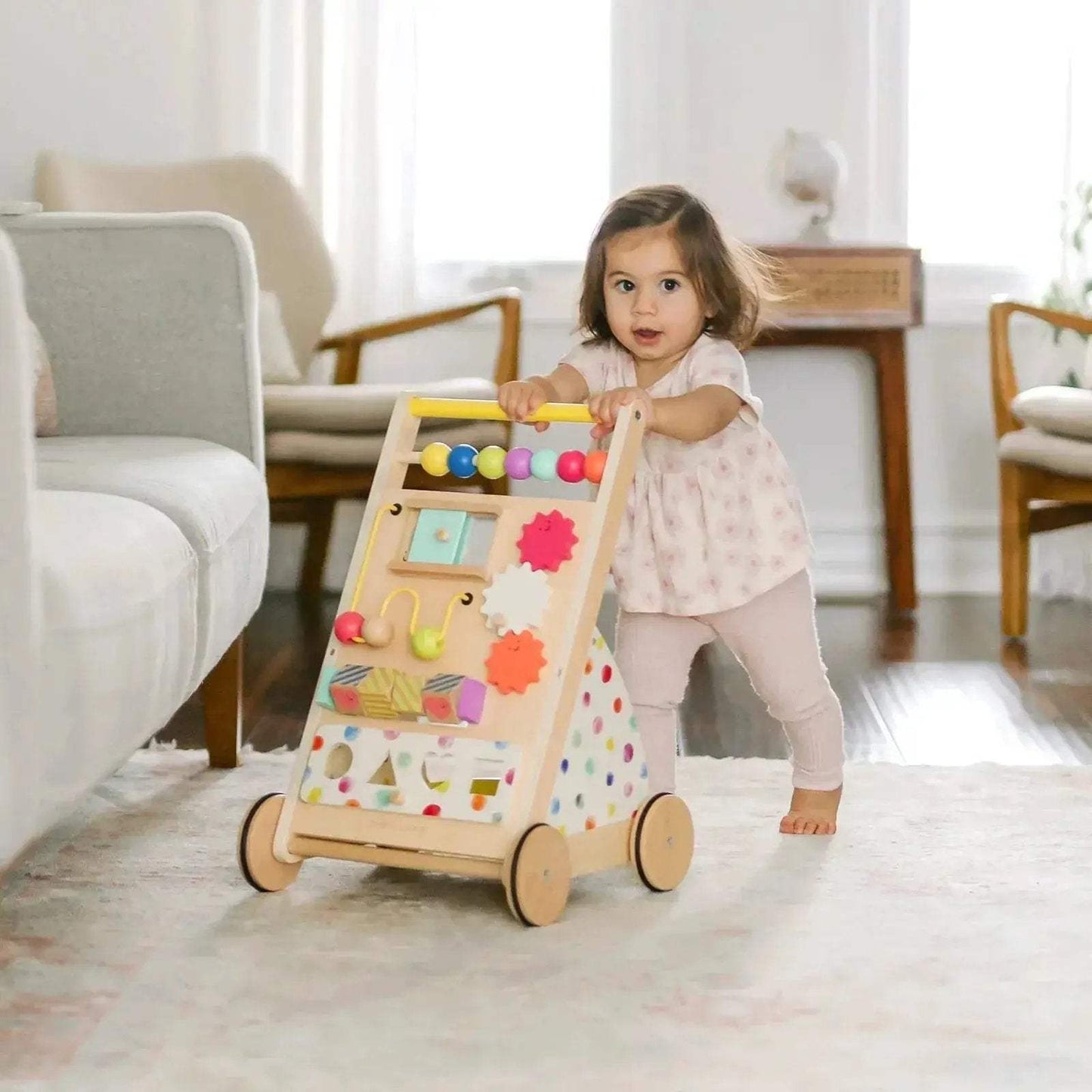 Tiny Land® Premium Natural Wooden Activity Walker - ToylandEU