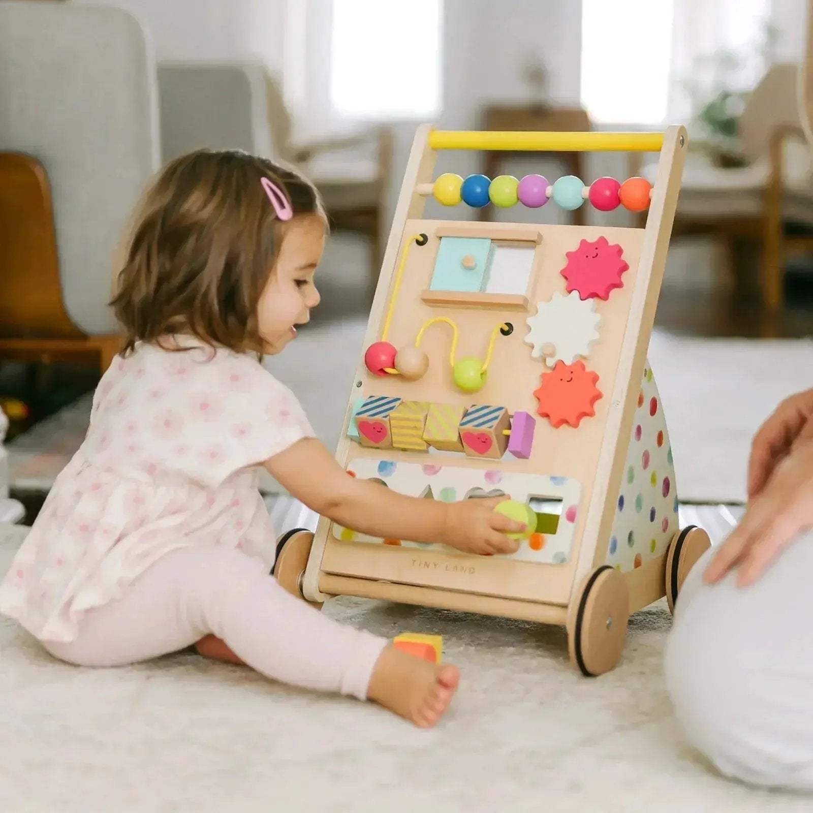 Tiny Land® Premium Natural Wooden Activity Walker - ToylandEU