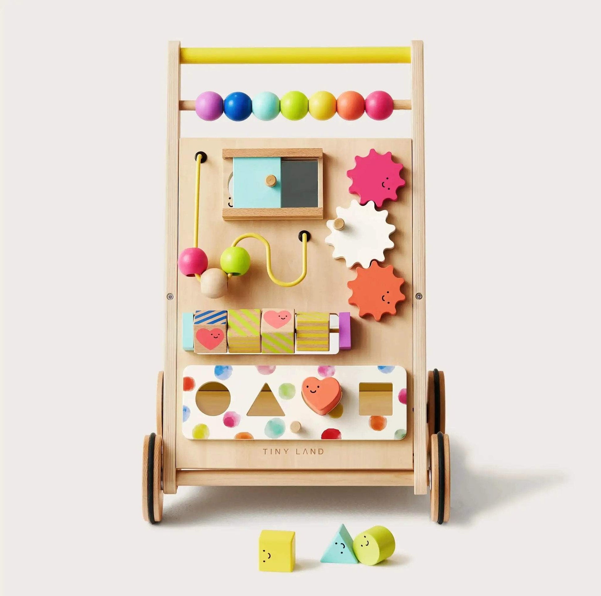 Tiny Land® Premium Natural Wooden Activity Walker - ToylandEU