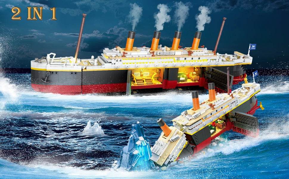 Titanic Building Set with LED-2 in 1 Mini Block Model - ToylandEU