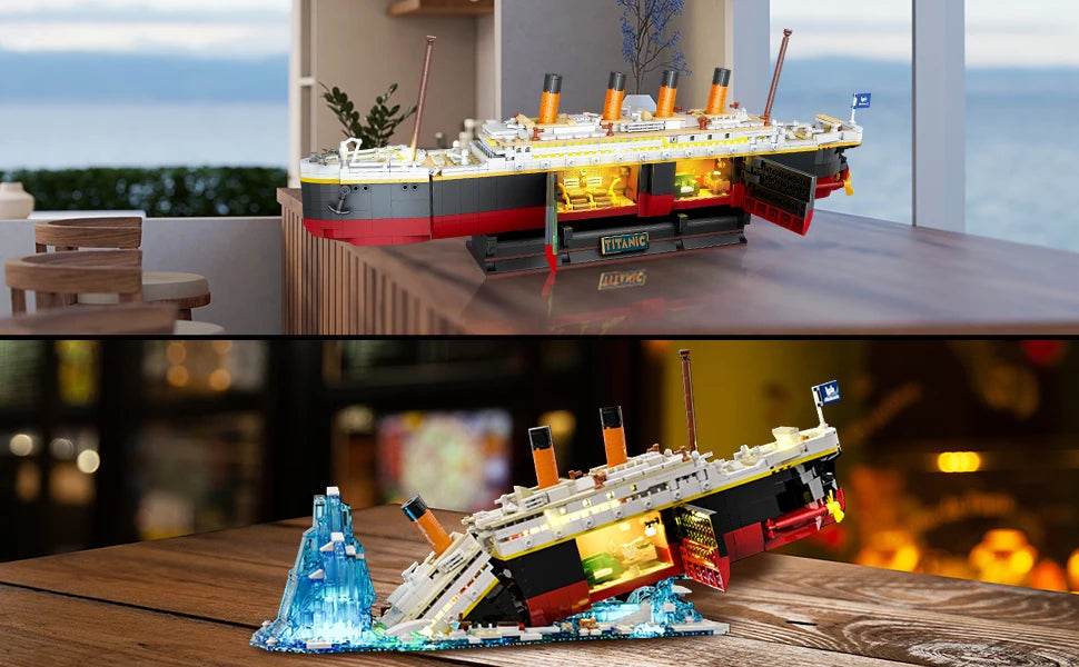 Titanic Building Set with LED-2 in 1 Mini Block Model - ToylandEU