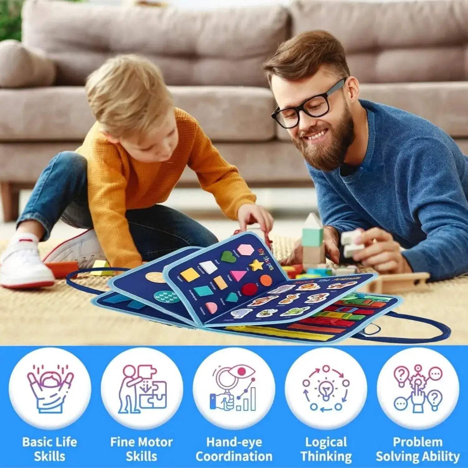 Toddler Busy Board Montessori Toys for Travel Learning - ToylandEU