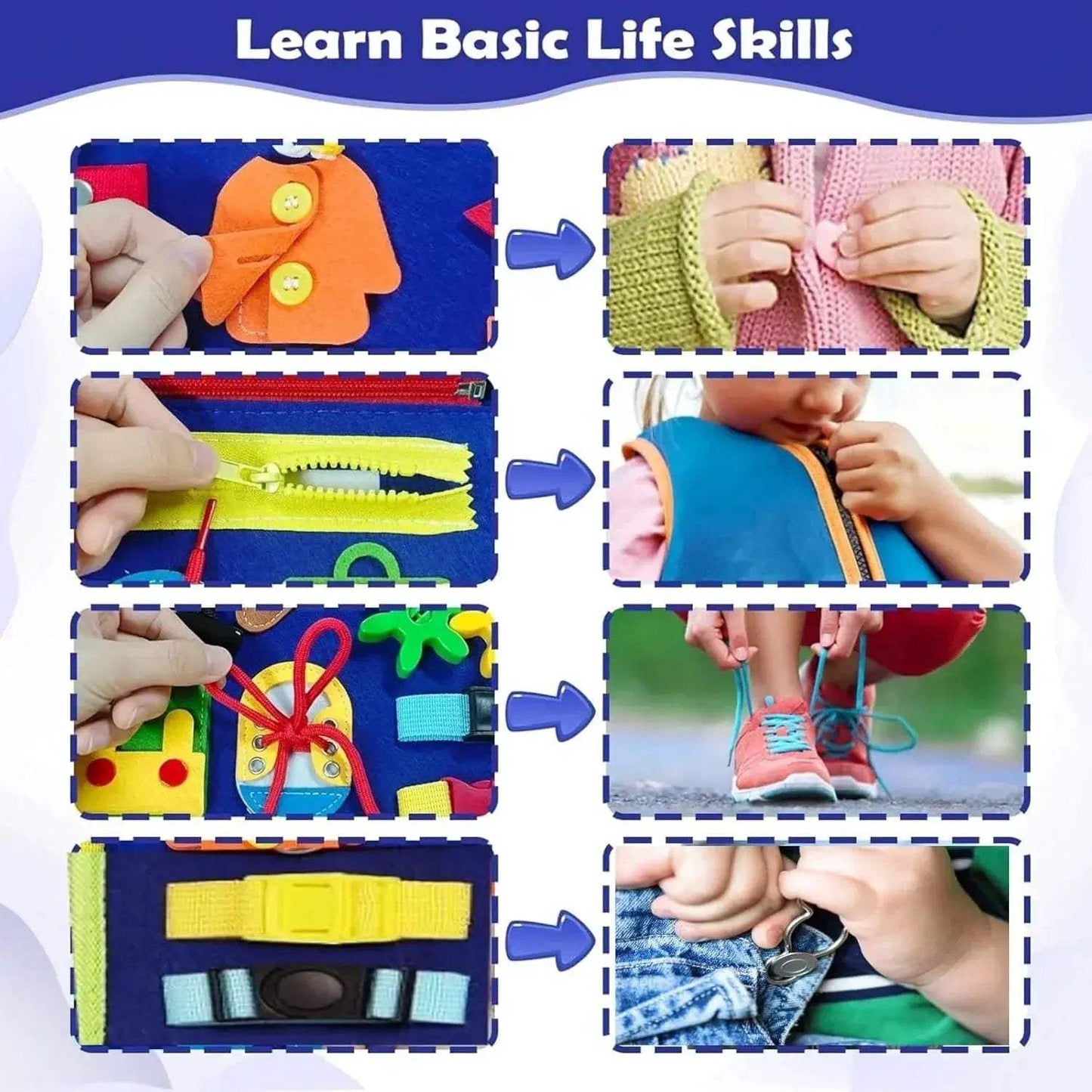 Toddler Busy Board Montessori Toys for Travel Learning - ToylandEU