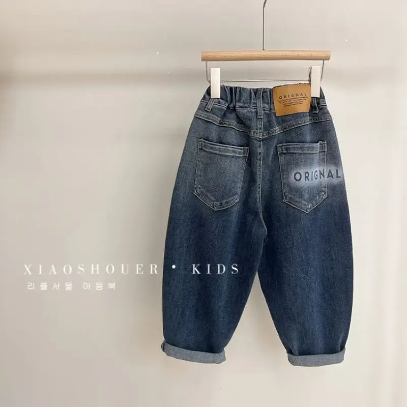 Toddler Denim Jeans With Elastic Waist Anime Pattern - ToylandEU