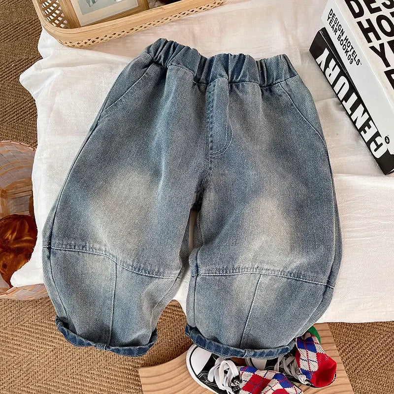 Toddler Denim Jeans With Elastic Waist Anime Pattern - ToylandEU