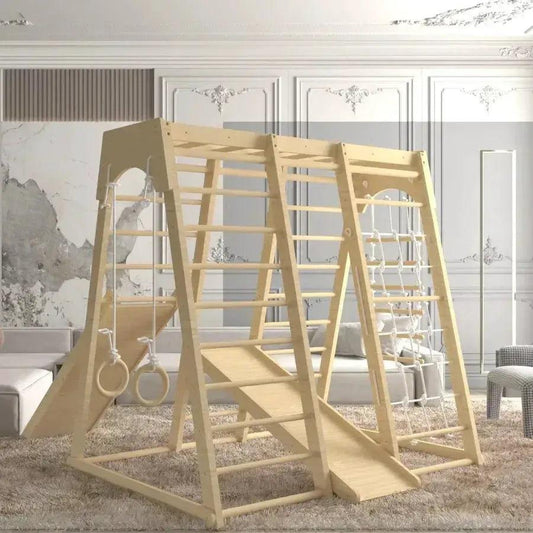  Toddler Jungle Gym Indoor Playground Wood Set -  ToylandEU™
