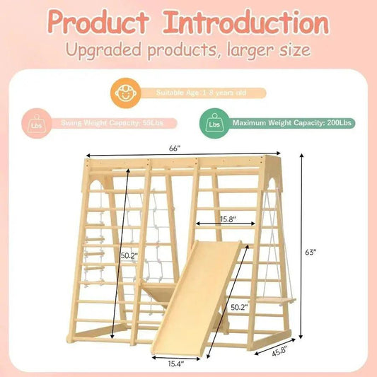  Toddler Jungle Gym Indoor Playground Wood Set -  ToylandEU™