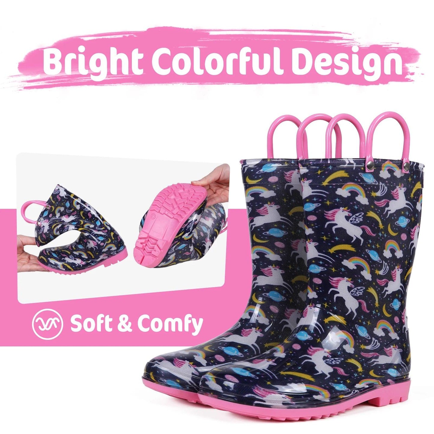 Toddler Rain Boots | Waterproof Unicorn Dinosaur | Toylandeu™