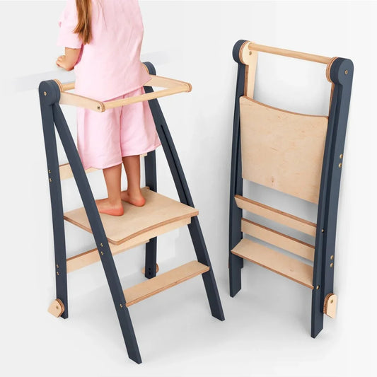 Toddler Tower: Step stool for Kids - Graphite - ToylandEU