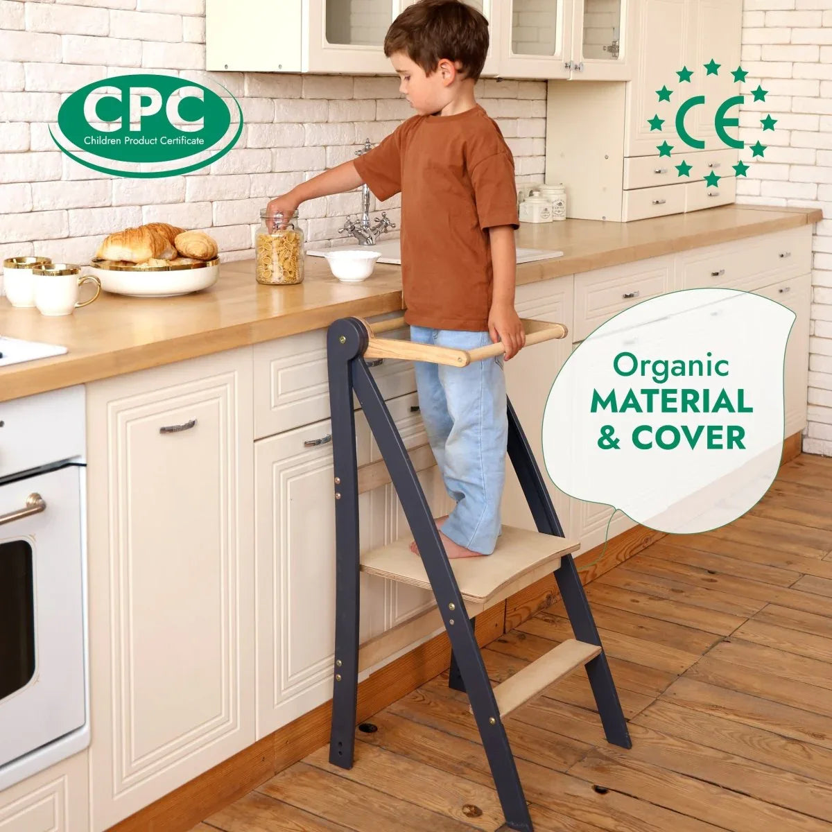 Toddler Tower: Step stool for Kids - Graphite - ToylandEU