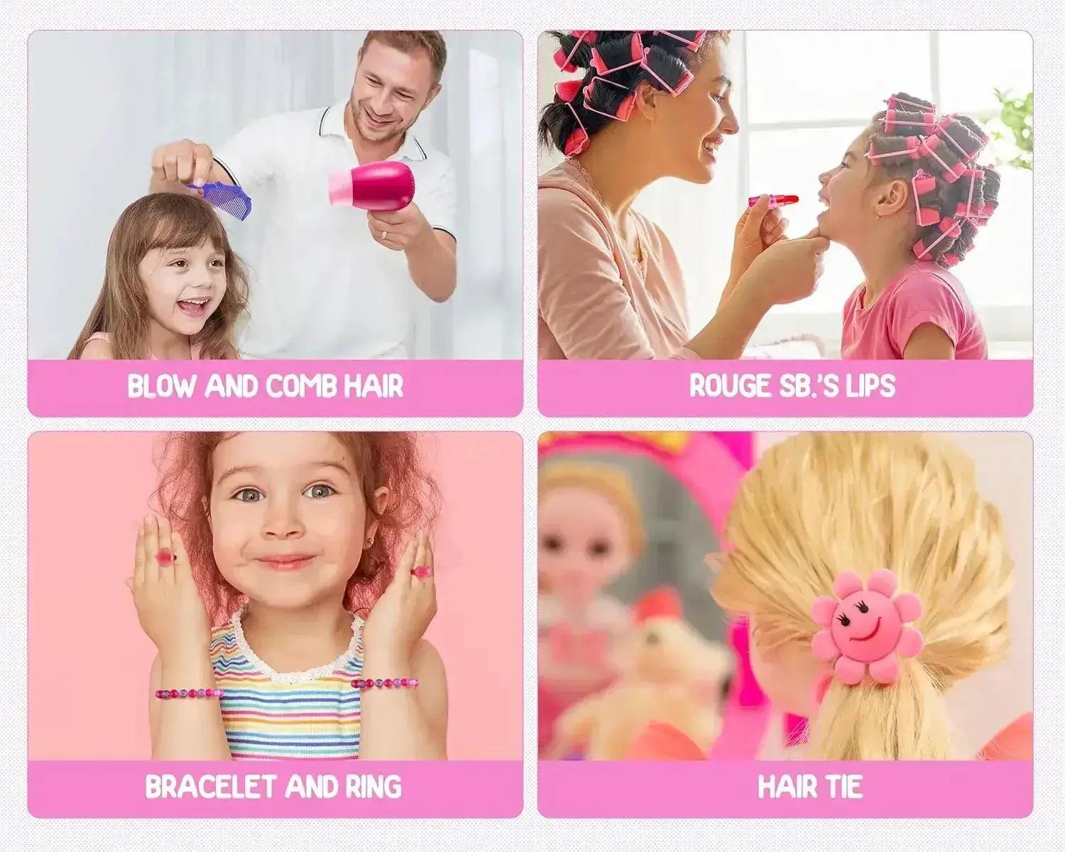  Toddler Vanity Set With Lights Adjustable Mirror Deluxe -  ToylandEU™