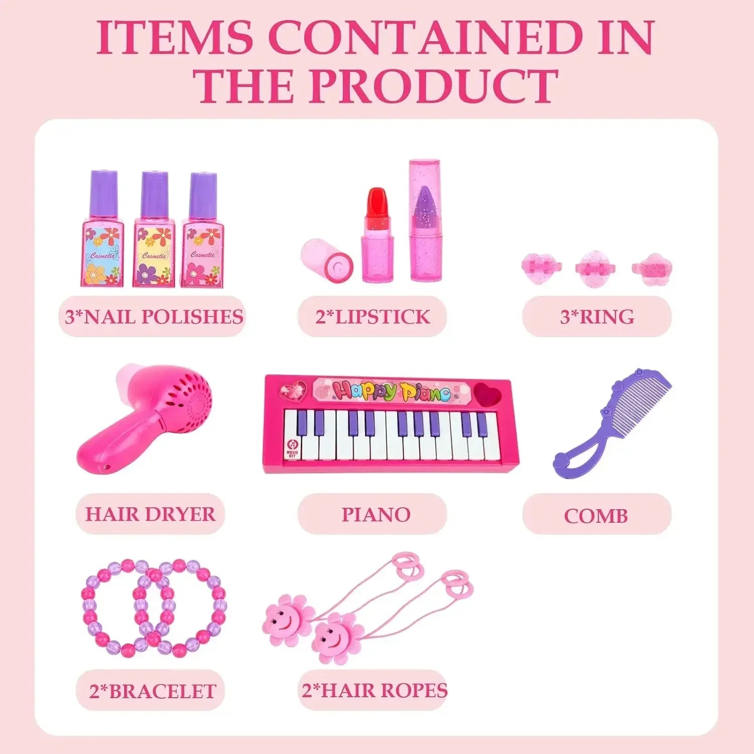 Toddler Vanity Set With Lights And Adjustable Mirror And Seat - ToylandEU