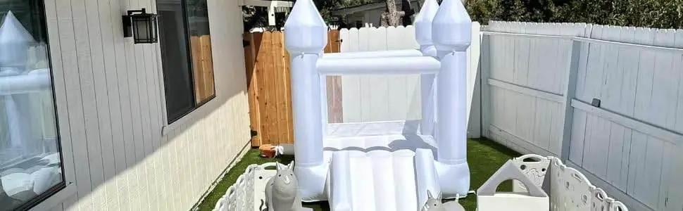  Toddlers Party 9x7x6ft Inflatable White Bounce House With Slide -  ToylandEU™