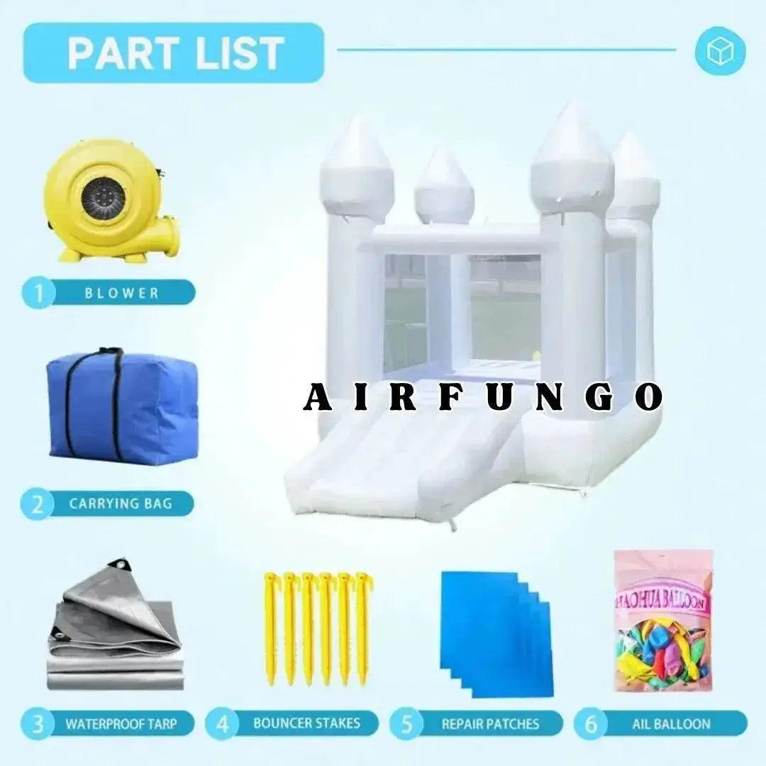  Toddlers Party 9x7x6ft Inflatable White Bounce House With Slide -  ToylandEU™