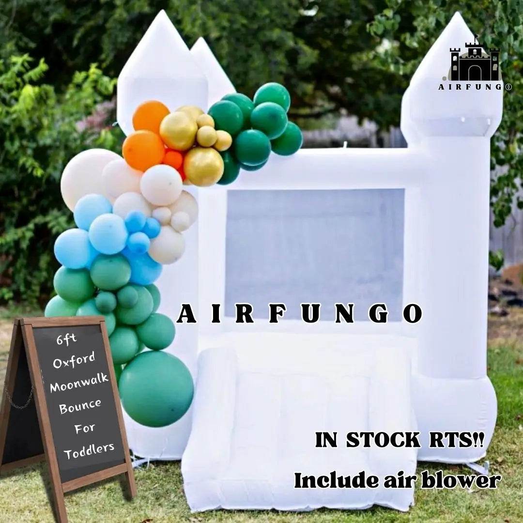 Toddlers Party 9x7x6ft Inflatable White Bounce House With Slide - ToylandEU