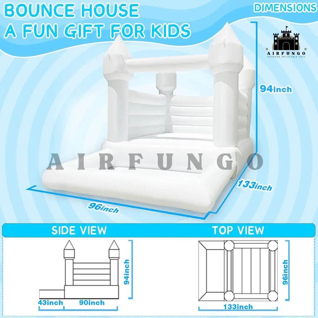 10x8ft Toddlers Party Inflatable White Bounce House With Slide - ToylandEU