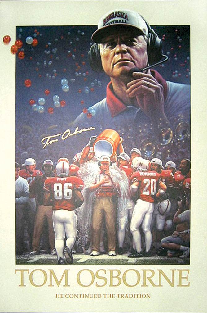 Tom Osborne Autographed Print Unframed Sports Memorabilia - ToylandEU