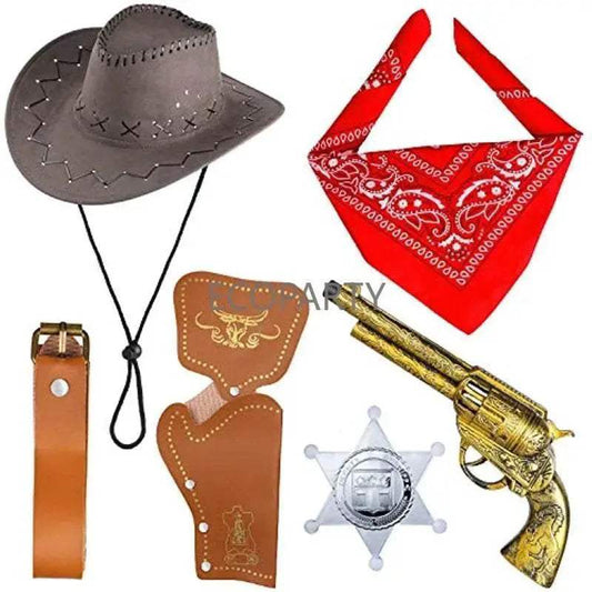  Top Cowboy Costume Accessories 6 Piece Set Toyland EU -  ToylandEU™