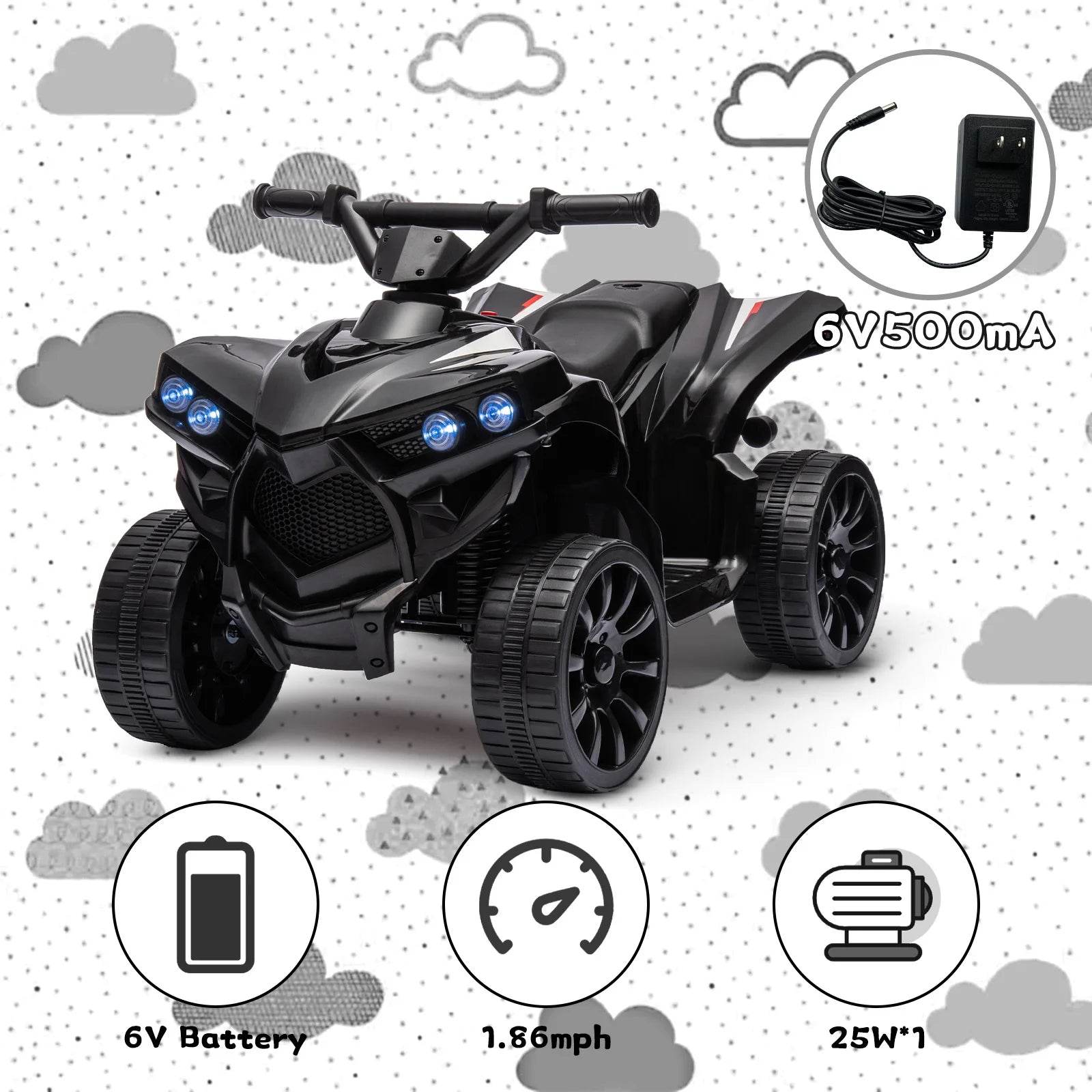 Top Kids 6V ATV Ride On With Led Lights For Young Riders - ToylandEU