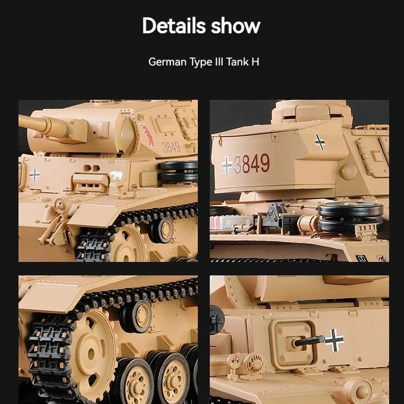 Top RC Tank Sixteenth German Type 3 H Metal Tracks For Boys - ToylandEU