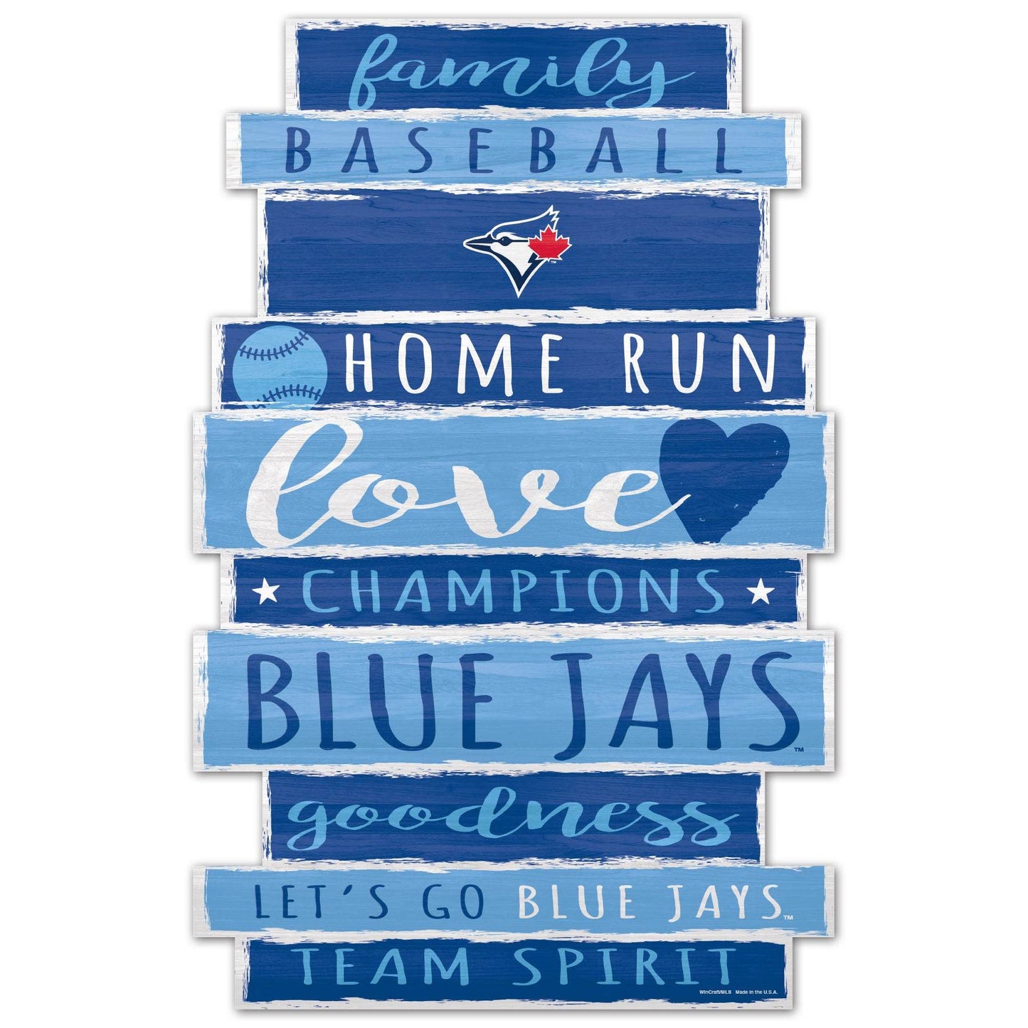 Toronto Blue Jays 11x17 Wood Sign Family Word Design - ToylandEU