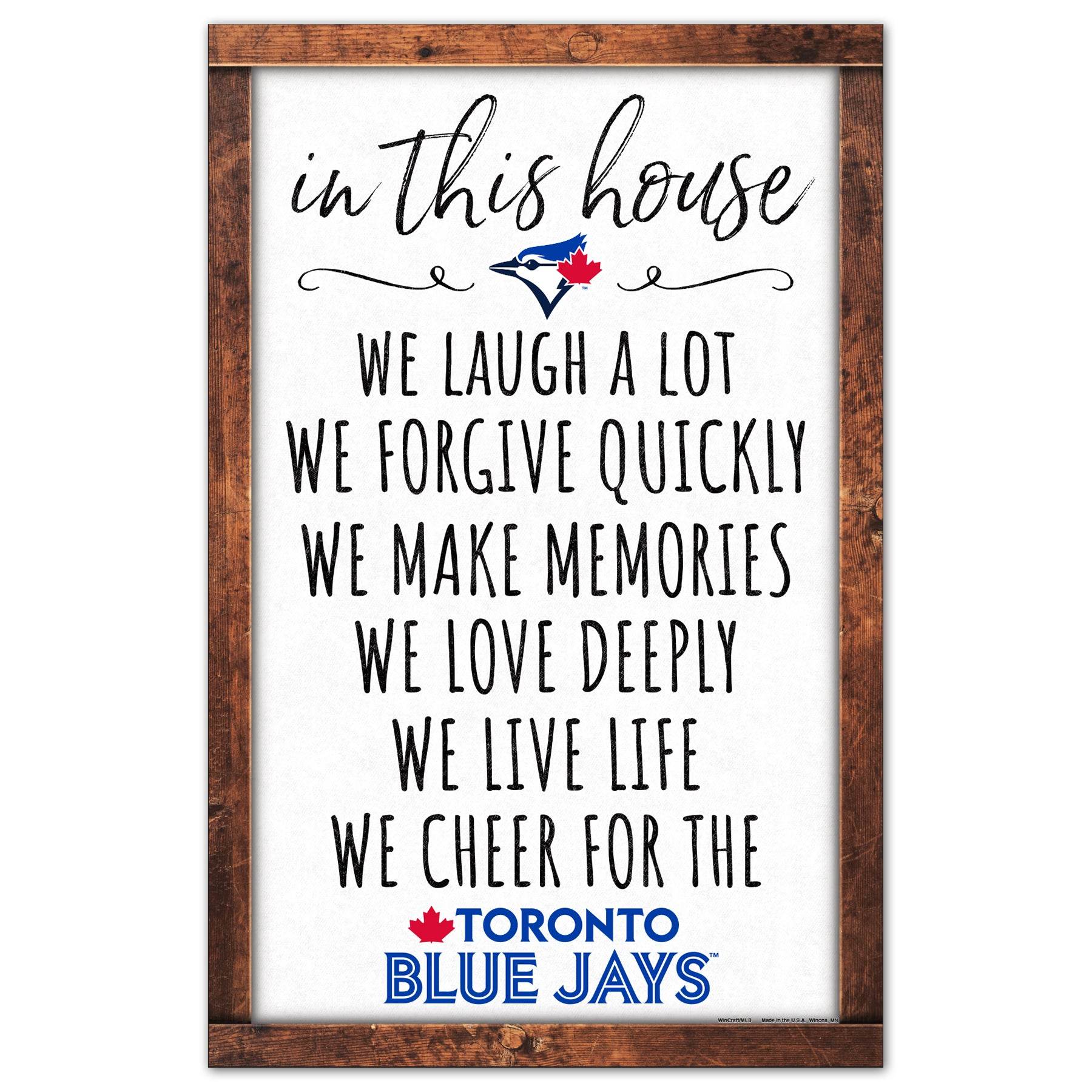 Toronto Blue Jays 11x17 Wood Sign In This House Decor - ToylandEU