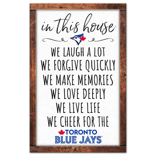 Toronto Blue Jays 11x17 Wood Sign In This House Decor - ToylandEU