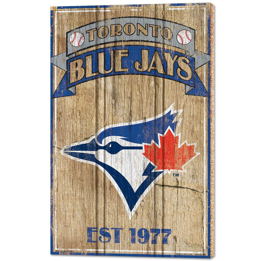 Toronto Blue Jays Sign 15x24 Wood Established Plaque - ToylandEU
