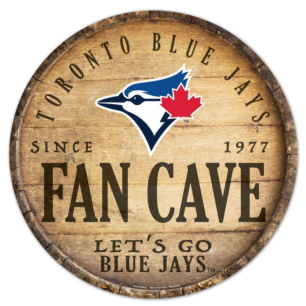 Toronto Blue Jays Wood Sign Round Barrel Top 14 Inch Decor - ToylandEU