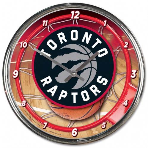 Toronto Raptors Round Chrome Plated Wall Clock 12 Inch - ToylandEU