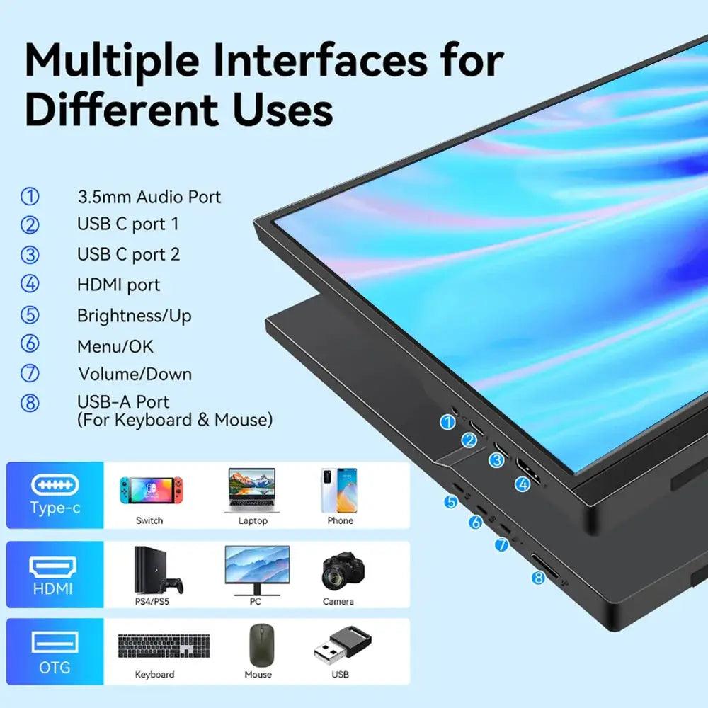 Touchscreen Portable Monitor 15 Inch Full HD IPS 3 Ms -  ToylandEU™