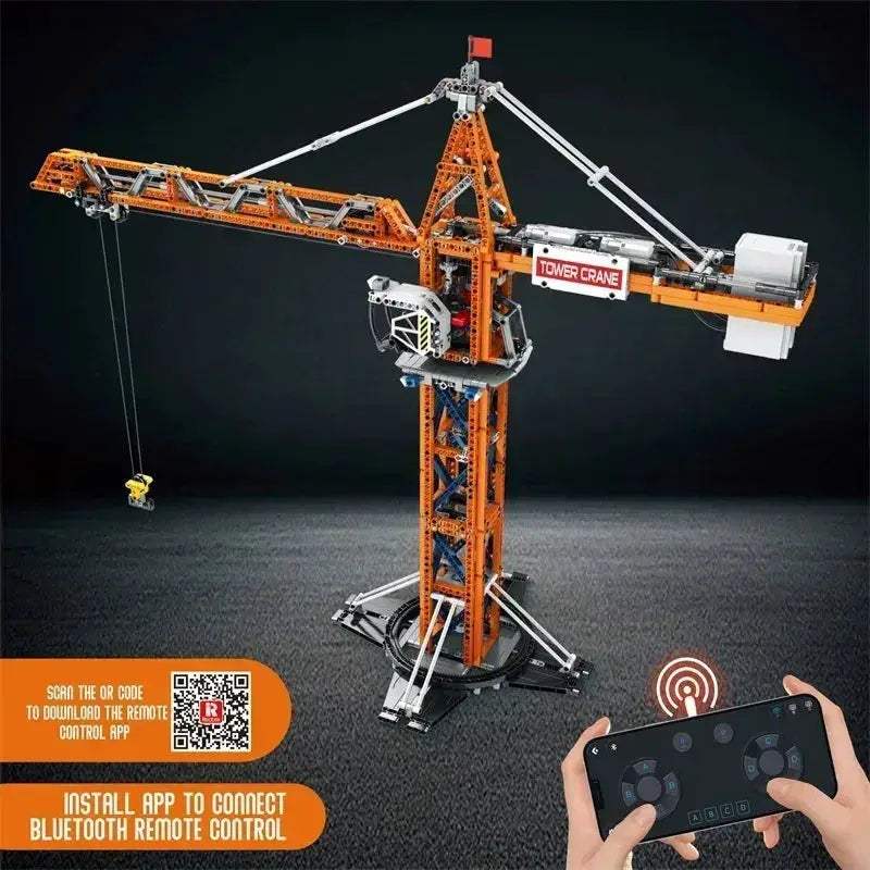 Tower Crane Remote Control Building Block Model Educational Toy - ToylandEU